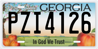 GA license plate PZI4126