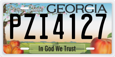 GA license plate PZI4127