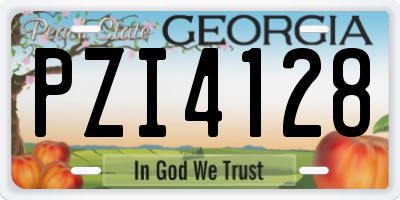 GA license plate PZI4128
