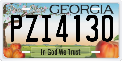 GA license plate PZI4130