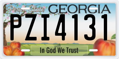 GA license plate PZI4131