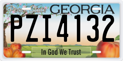 GA license plate PZI4132