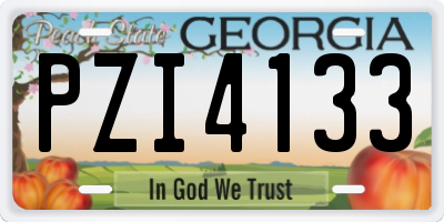 GA license plate PZI4133
