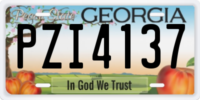 GA license plate PZI4137