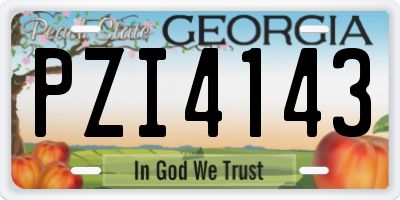 GA license plate PZI4143