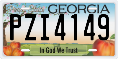 GA license plate PZI4149