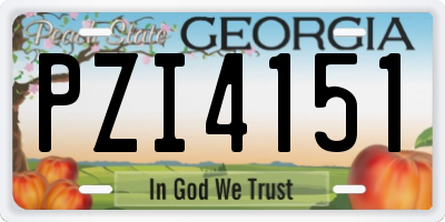 GA license plate PZI4151