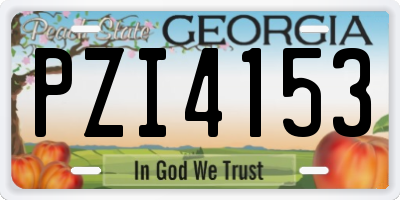 GA license plate PZI4153