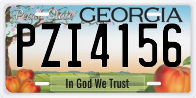 GA license plate PZI4156