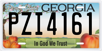 GA license plate PZI4161