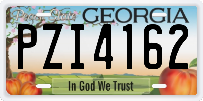 GA license plate PZI4162