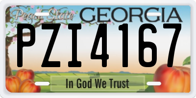 GA license plate PZI4167