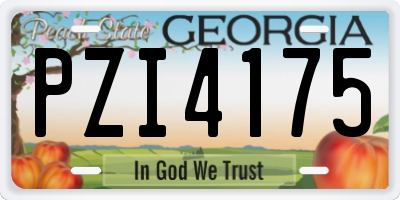 GA license plate PZI4175