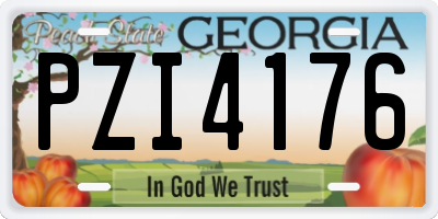 GA license plate PZI4176