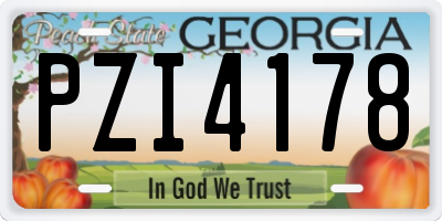 GA license plate PZI4178