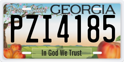 GA license plate PZI4185
