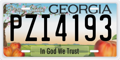 GA license plate PZI4193