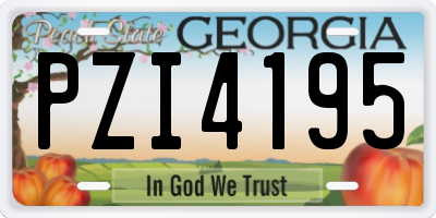 GA license plate PZI4195