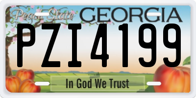 GA license plate PZI4199