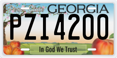 GA license plate PZI4200