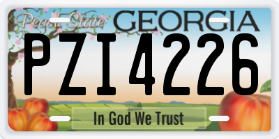 GA license plate PZI4226