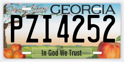 GA license plate PZI4252