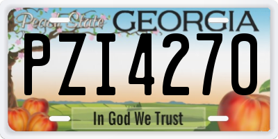 GA license plate PZI4270