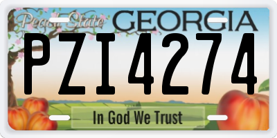 GA license plate PZI4274
