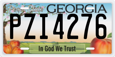 GA license plate PZI4276