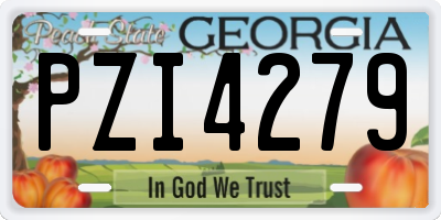 GA license plate PZI4279
