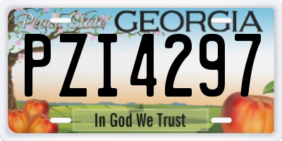 GA license plate PZI4297