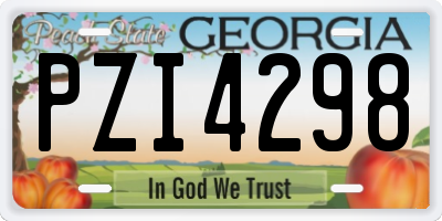 GA license plate PZI4298