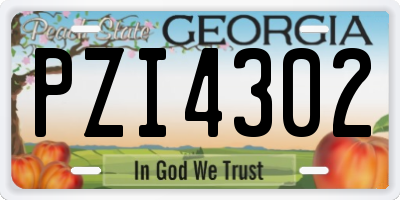 GA license plate PZI4302