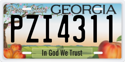 GA license plate PZI4311