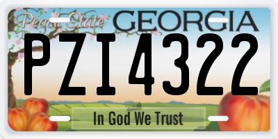 GA license plate PZI4322