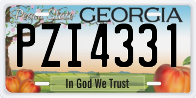 GA license plate PZI4331