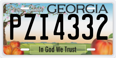 GA license plate PZI4332