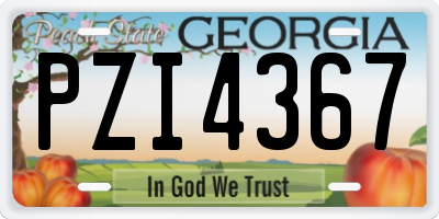 GA license plate PZI4367