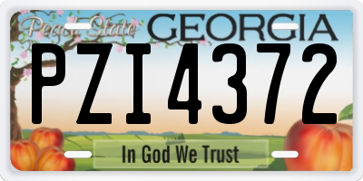 GA license plate PZI4372