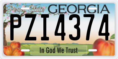 GA license plate PZI4374