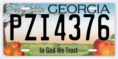 GA license plate PZI4376