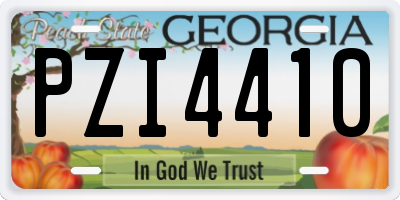 GA license plate PZI4410