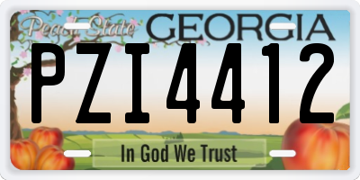 GA license plate PZI4412