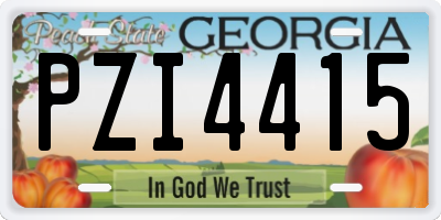 GA license plate PZI4415