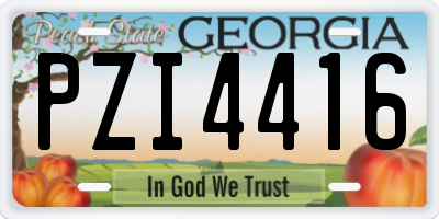 GA license plate PZI4416