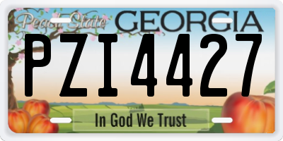 GA license plate PZI4427