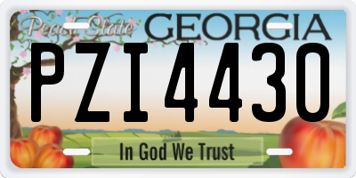 GA license plate PZI4430