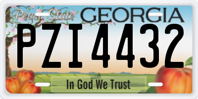GA license plate PZI4432