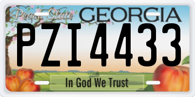 GA license plate PZI4433