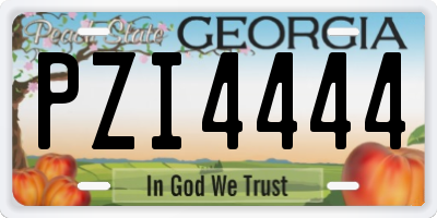 GA license plate PZI4444
